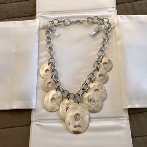 Silver medallion necklace